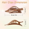 Flat Hair Claw Clips for Women - 6 Pcs French Concord Flat Hair Clips Strong Hold 4.7" Duck Billed Clips for Thick Thin Hair (Polish(Black/White/Grey/Coffee/Khaki/olive green))