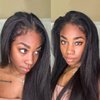 HD Lace Front Wigs Human Hair Pre Plucked 200 Density Bleached Knots for Black Women,Kinky Straight Human Hair Wig with 4C Curly Edge Baby Hair(12", 13x4 HD Lace Frontal Wig)