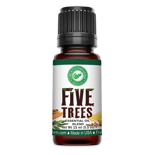 Creation Pharm Five Trees Aromatherapy Essential Oil Blend– Cinnamon, Frankincense, Clove, Lemon, Eucalyptus, Rosemary 15 ml, Diffusor Oil, Meditation, Purification