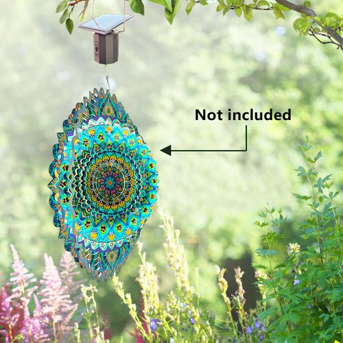 Hippolytusiart Solar Powered Wind Spinner Motor,Outdoor Solar Energy Operated Eco-Friendly Motor Hanging Display Mobile Rotating Mini Revolving Motor for Spiral Sun Catchers Garden Decor Ornament