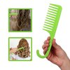 Allegro Combs #1002 Wide Tooth Comb Shower Comb With Hook For Curly Hair Wet Or Dry Detangle Women’s Combs Made In The Usa 1 Pc. (Green)