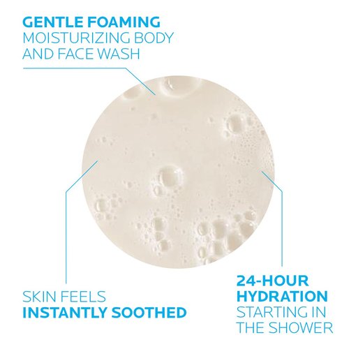 La Roche-Posay Lipikar AP+ Gentle Foaming Moisturizing Wash | Shea Butter + Niacinamide + Glycerin | Moisturizing Body Wash & Face Wash For Dry Skin | National Eczema Association Accepted | Soap Free