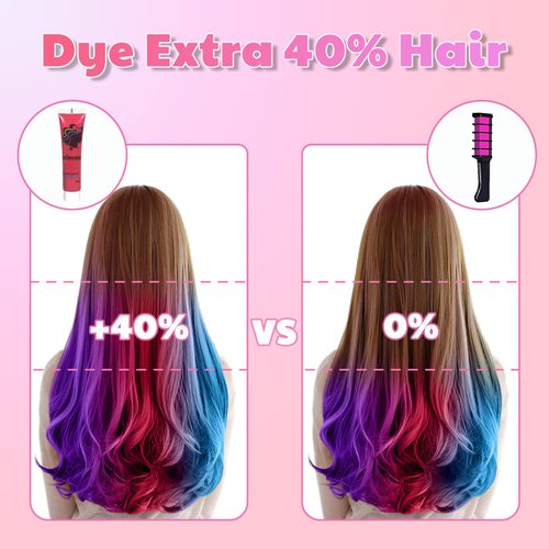 Increase 35% Hair Color Chalk - Easy Wash Dye for Dark & Light Hair, 6 PCS Hair Chalk to Create Fashion Looks for Parties, Gifts for Kids