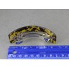 Dark Brown Amber barrette plastic marbled rectangle hair clip accessory 3.75 inches long over the curve