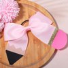 Back To School Hair Ties Tender Powder Hair Bow Bands Pencil Shaped Design No Damage Hair Bows Tie Hair Band Teacher Or Students Hair Accessories for Girls 1PCS