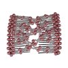 Ruihfas 5Pcs Easy Stretch Beaded Hair Combs Double Magic Slide Metal Comb Clip Hairpins for Women Hair Styling