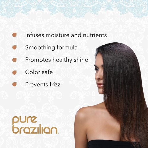 Pure Brazilian Deep Conditioning Masque - Deep Conditioner Hair Treatment with Brazilian Keratin, Acai, and Arginine - 2 Fl Oz