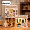 Rolife Plastic House Building Set Toy DIY Miniature Dollhouse Playset with LED for Mini Figures Construction Toys Diorama Kit Gifts for Teens Adults