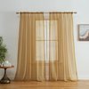 HLC.ME Gold Sheer Voile Window Treatment Rod Pocket Curtain Panels for Bedroom and Living Room (54 x 84 inches Long, Set of 2)