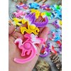 50 Packs Bulk Dragon Raptor Backpack Mini Pop Rainbow Keychain fidgets Bubble for Kids Children Classroom summer Students from Teacher,Birthday party favors