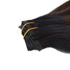 Seamless Clip in Hair Extensions Human Hair, 12 Inch Remy Human Hair Extensions Clip Ins Ombre Natural Black to Chestnut Brown Straight Invisible PU Clip in Real Human Hair Extensions 90g 7pcs