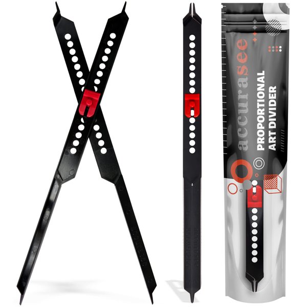 Accurasee Artist 11 Inch Proportional Divider - Upgraded Drawing Supplies & Drafting Tools - Adjustable Caliper & Subject Dividers for Art Drawing Tools