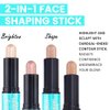 evpct 2in1 Face Shaping & Contouring Stick Cream Contour Concealer Bronzer Stick Makeup Kit for Beginner Face Highlighter Makeup Stick contorno maquillaje de maquillaje, NEW Fair + NEW Light Medium