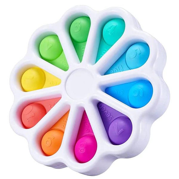 Dimple Digits Fidget Toy Flower Dimples Fidget Popper Toy, Pop Dimple Toys for Toddlers 1-3 Simple Poppers Dimple Fidget Toy Number Learning Toys