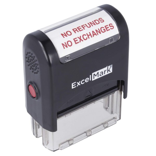 NO REFUNDS NO EXCHANGES Self Inking Rubber Stamp - Red Ink