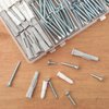 JEGONFRI High Hardness Wood Screws Assortment Kit and Plastic Wall Anchors, 203 pcs 1/2" to 1-1/2" Philips Drive Flat Head Screws & 30 pcs M6 Drywall Anchors