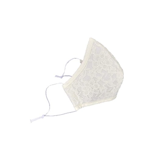 Pink Princess First Communion Face Mask - 100% Cotton Lining Face Cover - Made in USA (Ivory Lace)