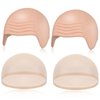 Syhood 4 Packs Halloween Bald Caps Makeup Latex Bald Head Wig Cap Bald Hat Makeup Costume Accessories for Women Adults