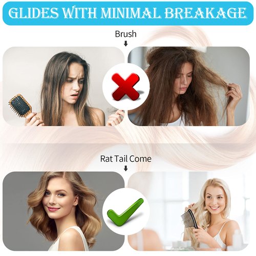 3 Pieces Wide Tooth Comb Jumbo Rake Comb, Hair Detangler Salon Shampoo Comb for Long Hair and Curly Hair, Detangling Tools for 4c Hair(Black, blue, pink)