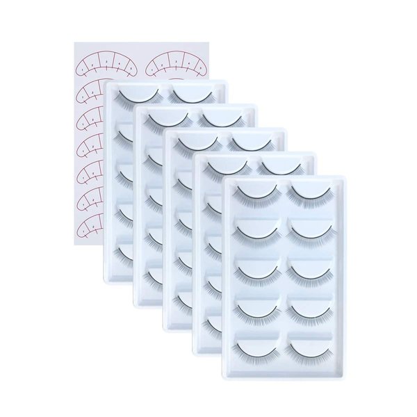 25 Pairs Practice Lashes for Lash Extensions Training Eyelash Extension Supplies Practice Lash Strips Thin Band 8mm Mimic Natural Eyelash for Mannequin Head Lash Tech Must Haves by EMEDA