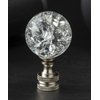 Qc Crystal Lamp Finials with Crackle Ball Design and Silver Lamp Screw Knob Base, Lamp Topper Decorative for Table and Floor Lamp Shade Top (Silver)