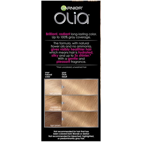 Garnier Olia Ammonia-Free Brilliant Color Oil-Rich Permanent Hair Color, 8.0 Medium Blonde (1 Kit) Blonde Hair Dye (Packaging May Vary)