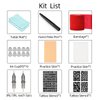 ATOMUS DIY Tattoo Cartridge Pen Poke and Stick Tattoo Kit with Tattoo Stencil Pattern Practice Skin Tattoo Ink Cups 10pcs 3RL 5RL Tattoo Cartridge Needles Bandage Table Mats Gray