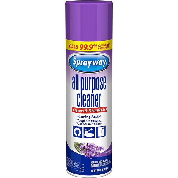 Sprayway Foaming Action All Purpose Cleaner and Disinfectant, Lavender Scent, 19 oz.,SW5013R