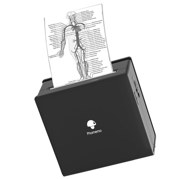 Phomemo M02 Mini Pocket Printer- Inkless Note Printer Portable Bluetooth Thermal Printer Pocket Printer Compatible with iOS + Android for Organizing Office Documents, Work List Printing, Black