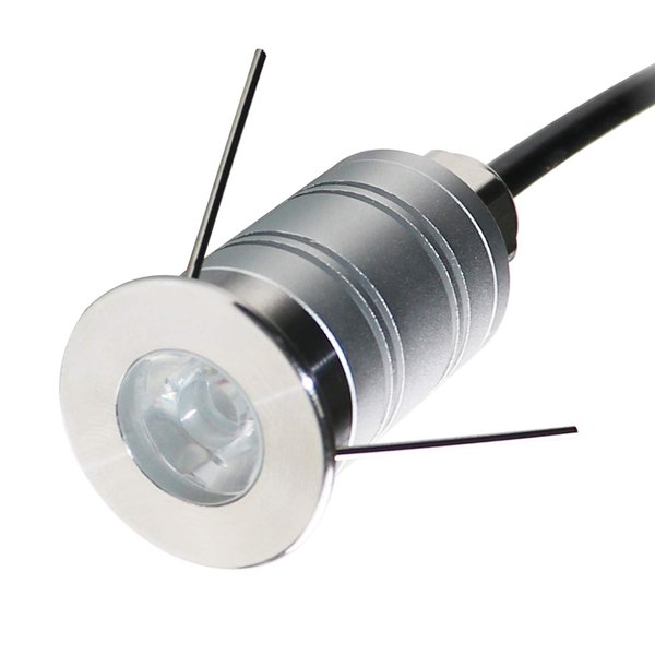 CNBRIGHTER LED In-Ground Well Light,Mini 15° Narrow Beam Angle Spotlight,1W 12V-24V DC,IP67 Waterproof Underground Outdoor Landscape Lightings,Warm White-3000K
