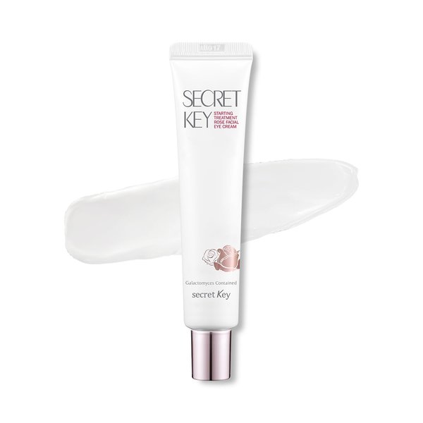 SECRETKEY Starting Treatment Rose Facial Eye Cream, Total-care Eye-cream for entire face, 74% Galactomyces and Rose Water Synergy 1.41 oz. / 40 g, For Sensitive Skin, Moisturizing Texture