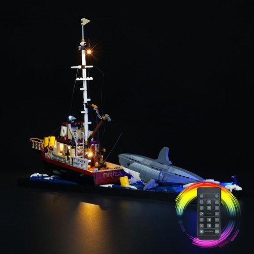 Rorliny LED Lighting Kit Compatible with Lego Jaws 21350(No Lego Models), Creative Light for Lego 21350 Set-RC Version Light