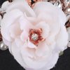 Teyglen Flower Wedding Hair Clip Pearl Rhinestone Bridal Hair Clip Handmade Leaf Flower Headpiece Jewelry Barrette Hair Accessories for Women