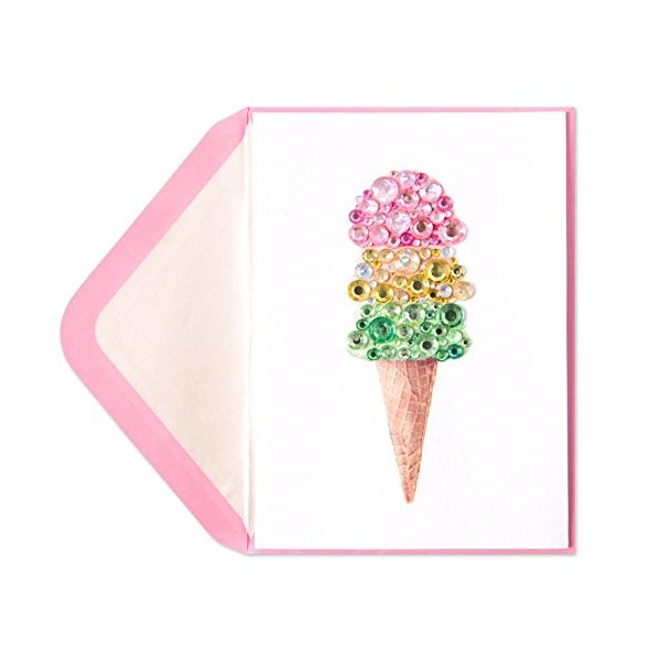 Papyrus Birthday Card Jeweled Ice Cream