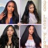 hogu 360 Lace Front Wigs Human Hair Kinky Straight Human Hair Wig 200 Density HD Lace Front Wigs Human Hair 360 Wig Human Hair Full Lace Kinky Straight Wig (24inch)