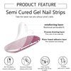WOKOTO Semi Cured Gel Nail Strips, Gradient Pink Glittery Gel Nail Polish Stickers Full Wraps for Women, Easy to Apply&Remove, with Nail File & Wood Stick (UV/Led Lamp Required)