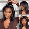 Sunber Yaki Straight Bob Bye Bye Knots 7x5 Lace Front Glueless Wear and Go Human Hair Wigs Pre Plucked Invisible Knots Pre Everything 3S Ready to Wear Short Yaki Bob Pre Cut Lace 150% Density 10Inch