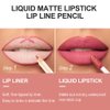 BINGBRUSH Colors Liquid Matte Lipstick and Lipliner Pack Set, Lip Tint Long Lasting 24 Hour Waterproof Velvet Nonstick Cup Lipgloss Lip Stain Pigmented Lip Makeup Gift Sets (1Pc 06#)