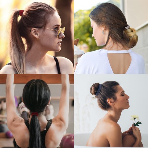 NiAMAi Sports Hair Thick Hair Ties for Women and Girls-Hair Elastic Seamless Soft Hair Ties Hair Accessories With All Day Hold- No Damage No Crease Not Slip Hair Band 12PCS