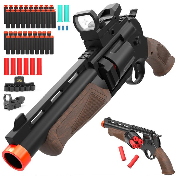 Toy Guns for Boys, Soft Bullet Toy Shotgun Foam Revolver Blaster with Sight, Educational Shooting Model Birthday for Kids Age 8+