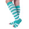 Doc Miller Open Toe Compression Socks for Women and Men 15-20mmHg, Shin Splints, Varicose Veins and Calf Injury Recovery, 1 Pair Teal White Medium Toeless Compression Socks Women