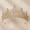 HEWEICSY Gold Tiaras and Crowns for Women,Crystal Wedding Tiara for Women Royal Queen Crown Headband Metal Princess Tiara for Bride Birthday Prom Pageant Halloween Costume Cosplay