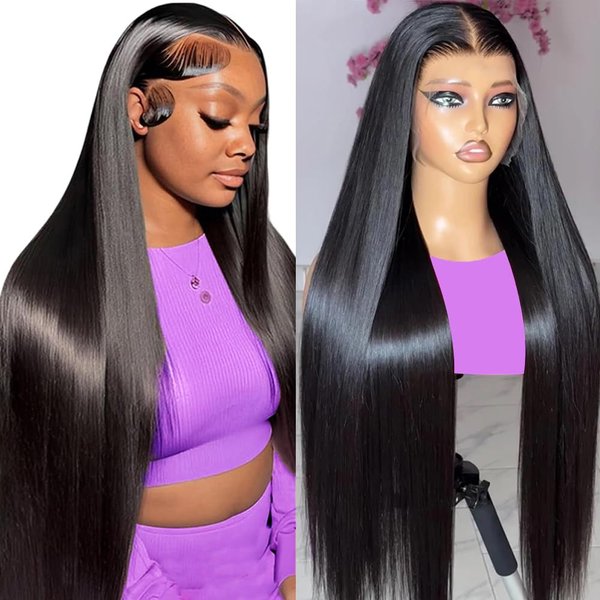 ARIPOLA 30 Inch Straight Lace Front Wigs Human Hair 13x6 HD Transparent Lace Front Human Hair Wigs for Women Glueless Brazilian Virgin Hair Lace Frontal Wig 200% Density Pre Plucked with Baby Hair