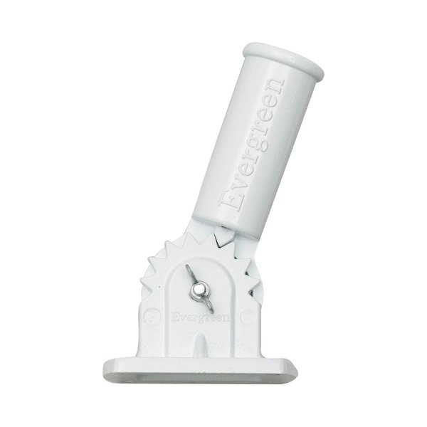 Evergreen Flag Bracket Adjustable | Aluminum | White | Hardware Incl | Outdoor Home and Garden Décor | Residential or Commercial | Wood Metal Plastic Pole - Not Included