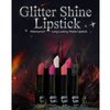 Metallic Diamond Glitter Lipstick, 3 Colors Diamond Lip Gloss Matte to Glitter Lipstick Long Lasting Waterproof Shimmer Sparkling Lipstick High Pigment Tinted Lip Gloss for Halloween Lip Makeup