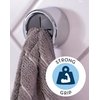 S&T INC. Round Adhesive Push Towel Hooks for Kitchen, Hand and Dish Towels, Grey, 4 Pack