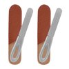 Metal Nail File with Case, 2 Pack Nail Files for Natural Nails, Fingernail Files Diamond Round Tip Stainless Steel Double Sided Fine Grit Sapphire Filer with Sheath Leather Cases Travel Silver Brown
