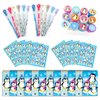 TINYMILLS Penguins Birthday Party Favor Set (12 multi-point pencils, 12 stampers, 12 sticker sheets, 12 small spiral notepads) Winter Party Favors for Classrooms