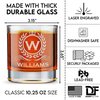 DADDY FACTORY Personalized Whiskey Glass, Engraved Monogram Rocks Cocktail Glass, 10.25 oz Custom Bourbon Gift For Men