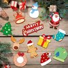 Springflower 36pcs Wooden Christmas Ornaments for Hanging Decorations,12 Styles Unfinished Wood Slices with Holes for Kids,DIY Craft Gift Toys with Paint Set for Girls and Boys Ages 5 6 7 8 9 10 11 12